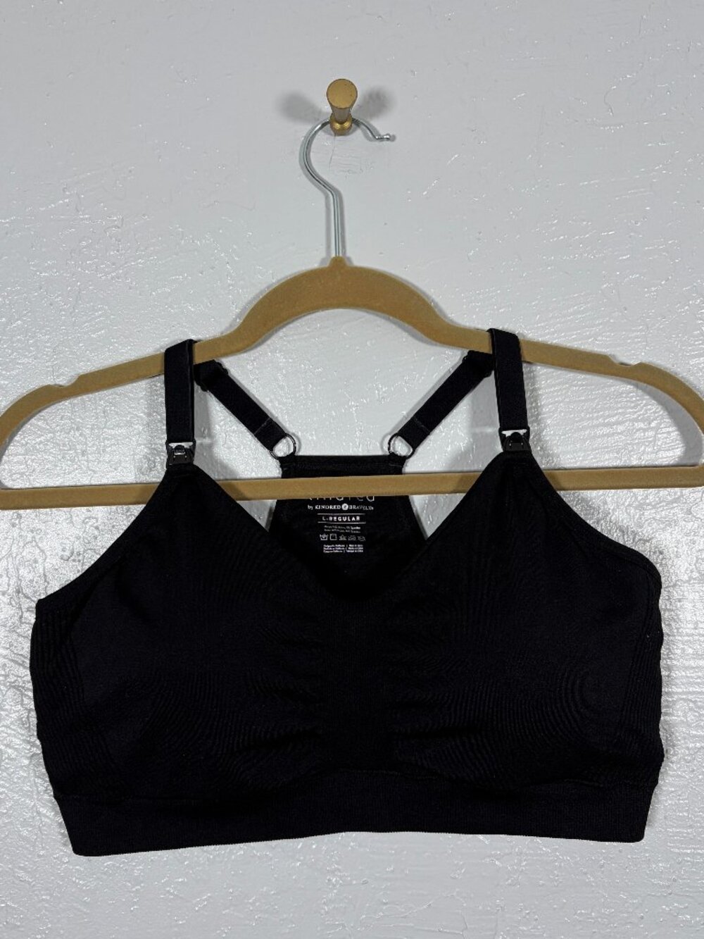 Kindred by Kindred Bravely Women L Reg Black Pumping Nursing Sports Bra Padded